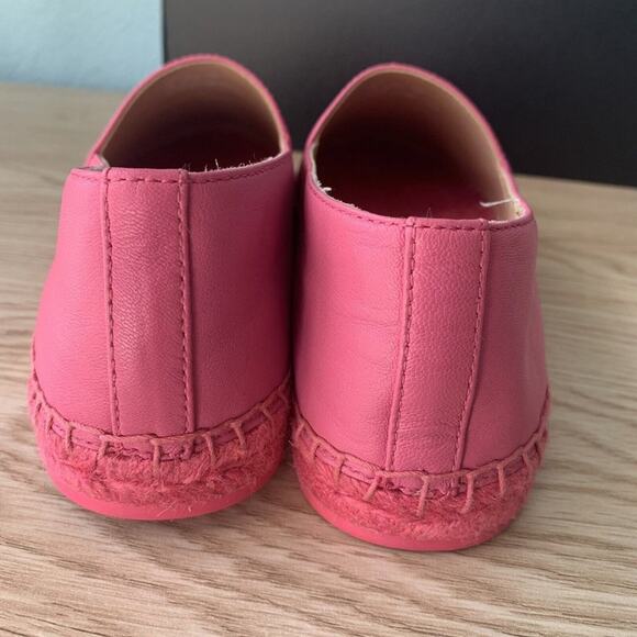 Coach Carley Leather Espadrilles Petunia Pink Coach Logo Slip Ons NWT - Picture 7 of 8